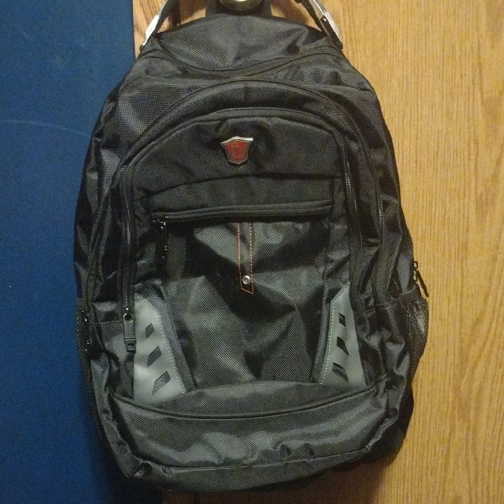Sleek Black and Gray Backpackwith Laptop Or Tablet Compartment